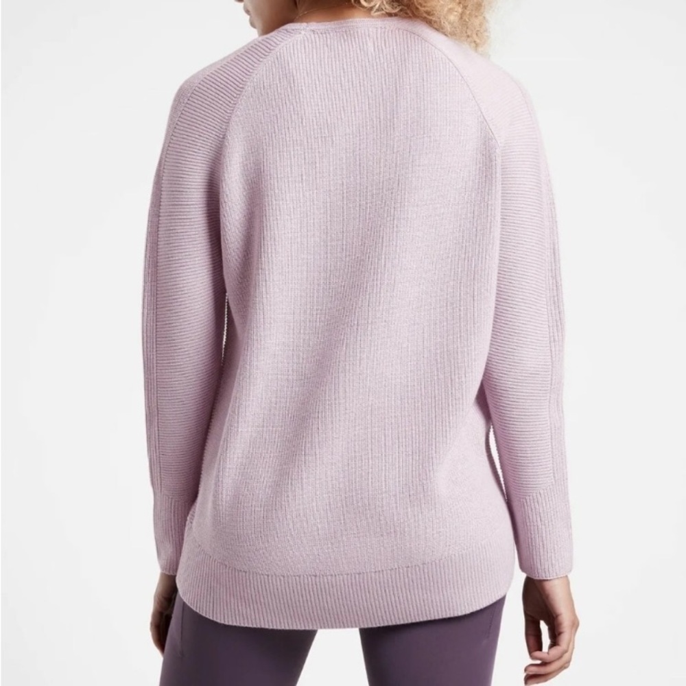 ATHLETA Lavender Stretch Knit Hanover Wool Blend Cozy Sweater - Picture 3 of 10